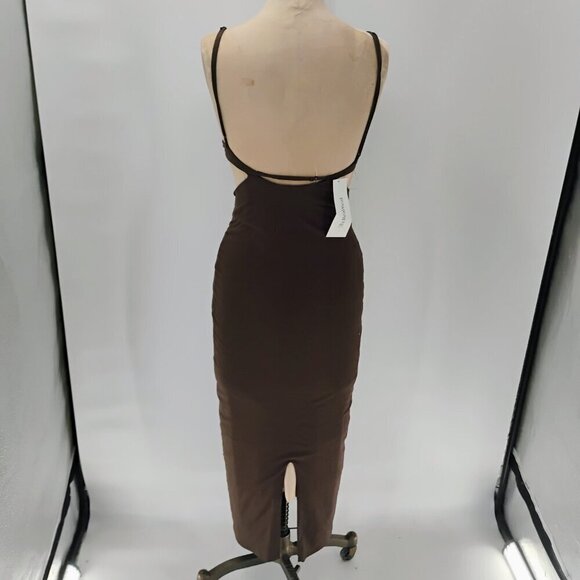 NWT Jin Giorgio Fits Everybody Long Slip Dress in Cocoa Sz. Xs cut out - Picture 11 of 16